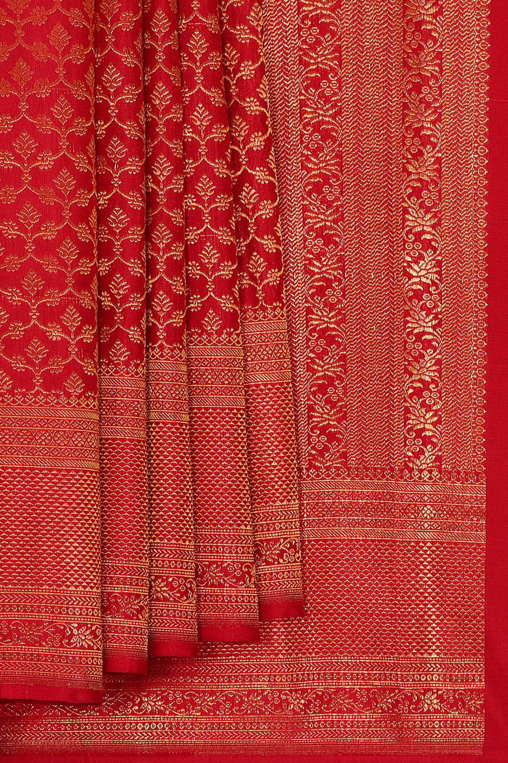 Image of Kanchipattu Red Brocade Saree